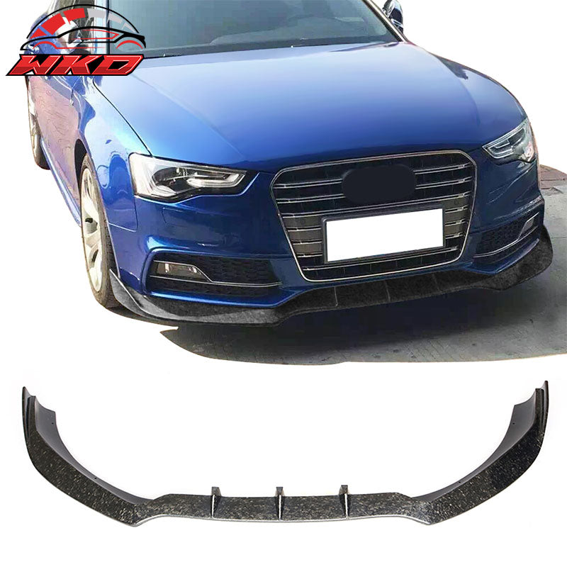 Fit 12-16 Audi S5 Facelift B8 2dr 4dr Front Bumper Lip Forged Matte Carbon Fiber