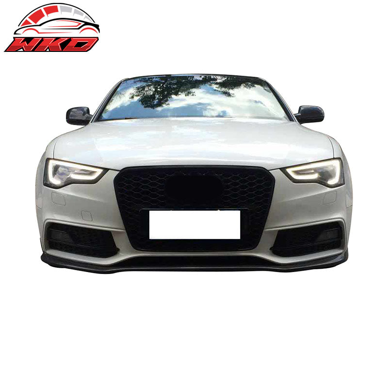 Fits 13-17 Audi S5 B8.5 Coupe DV Style Front Bumper Lip - Matte Carbon Fiber