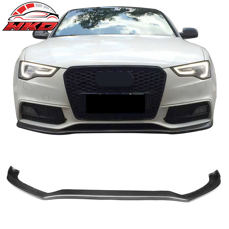 Fits 13-17 Audi S5 B8.5 Coupe DV Style Front Bumper Lip - Carbon Fiber CF