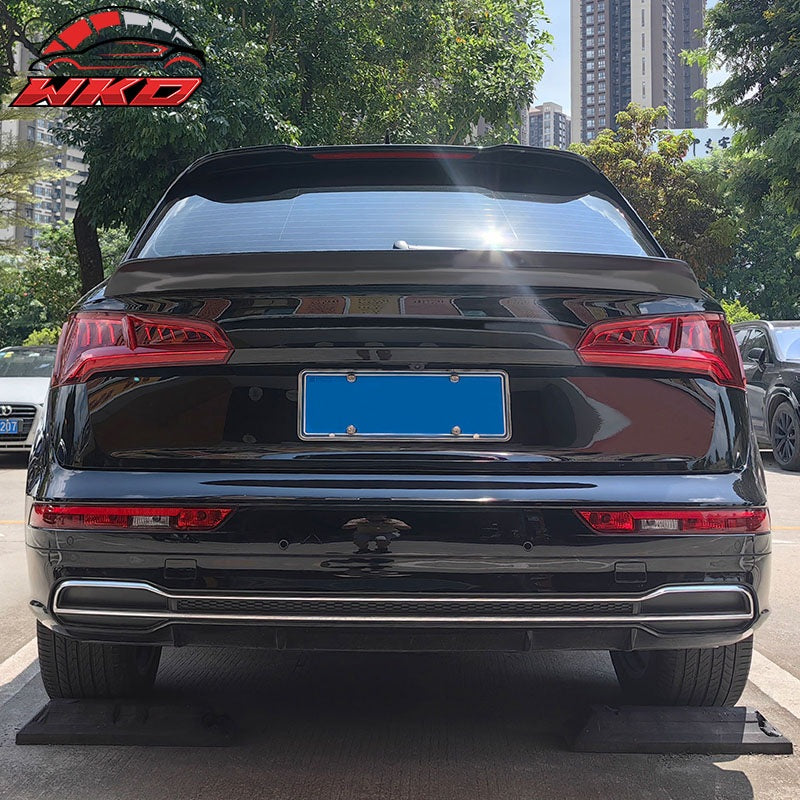 Fits 18-25 Audi SQ5 Q5 PHEV DuckBill ABS Add-on Trunk Spoiler Lip - Matte Black