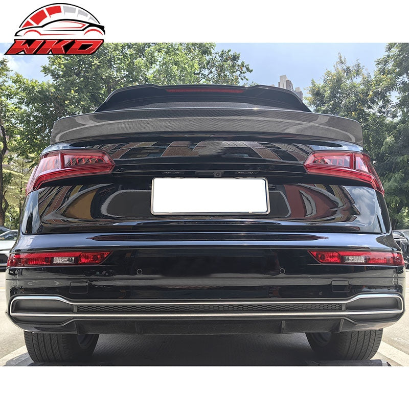 Fits 18-25 Audi SQ5 Q5 PHEV DuckBill ABS Add-on Trunk Spoiler Lip - Gloss Black