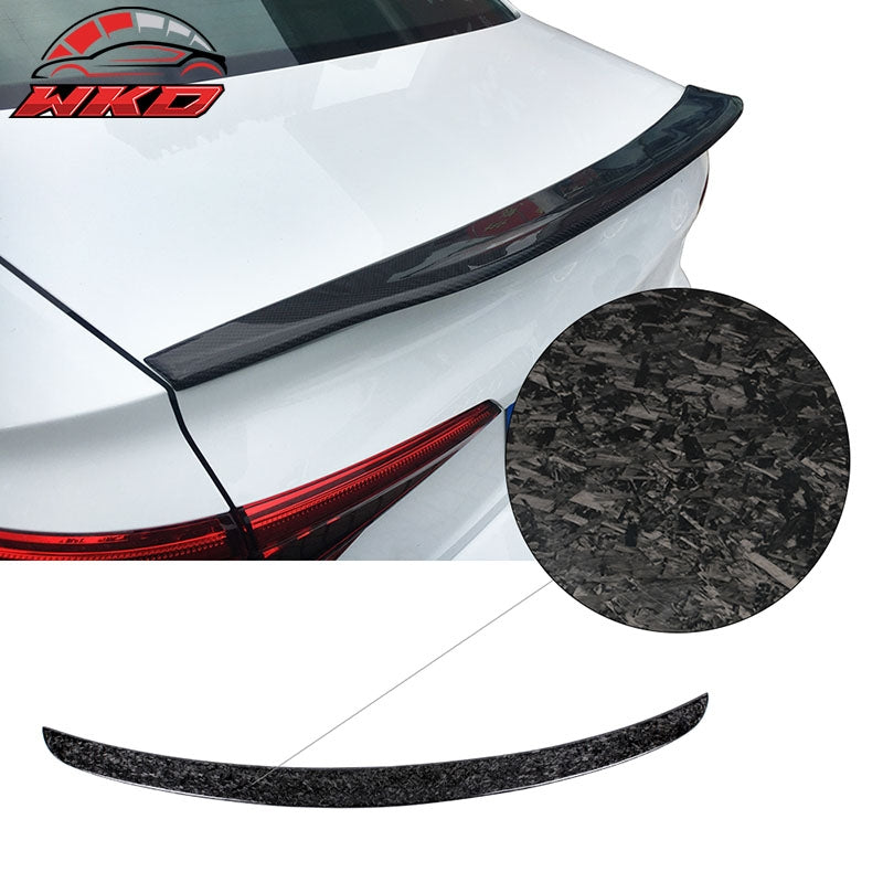 Fits 17-25 Audi A4 B9 Sedan 4Dr S4 Style Trunk Spoiler Forged Matte Carbon Fiber