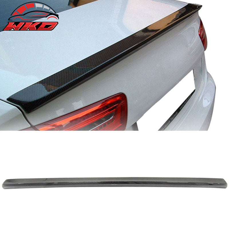 Fits 12-14 Audi A6 C7 D Style Matte Carbon Fiber Trunk Spoiler Wing