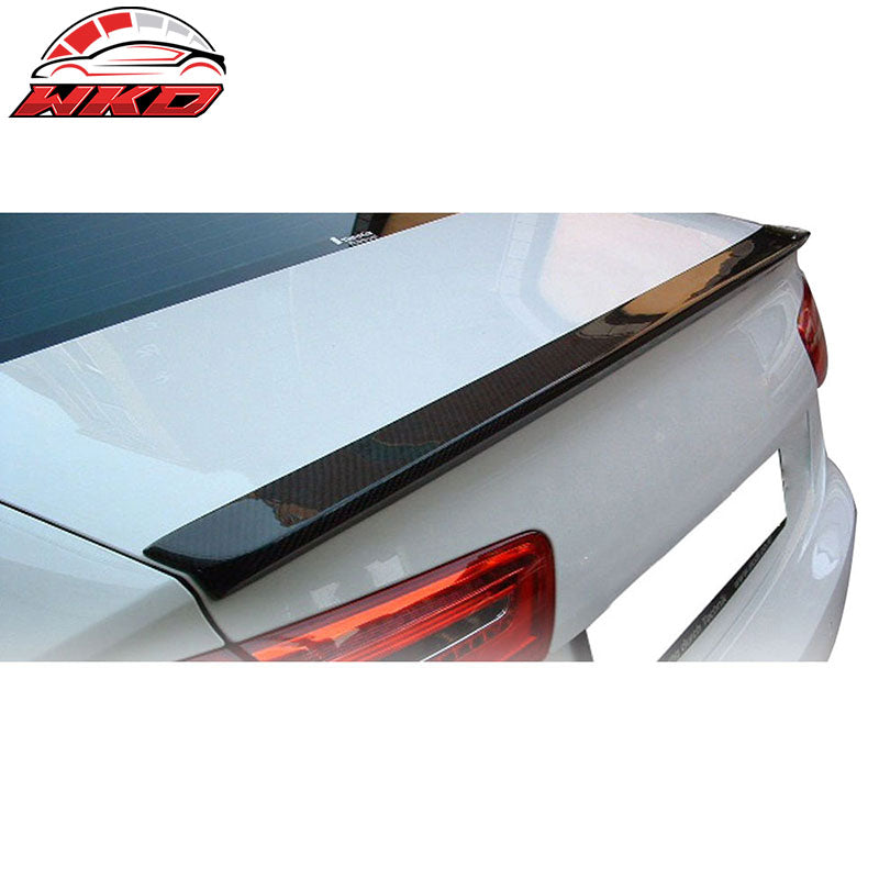 Fits 12-14 Audi A6 C7 D Style Matte Carbon Fiber Trunk Spoiler Wing