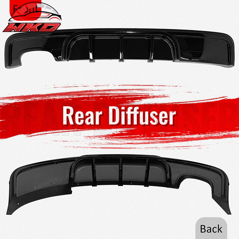 Fits 08-13 BMW 1-Series E82 E88 M Performance Rear Diffuser Lip ABS Gloss Black