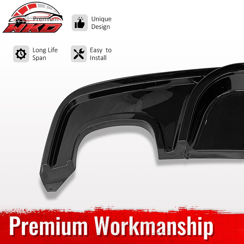 Fits 08-13 BMW 1-Series E82 E88 M Performance Rear Diffuser Lip ABS Gloss Black