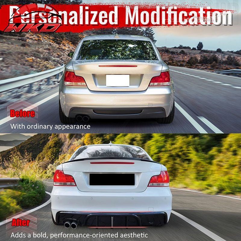Fits 08-13 BMW 1-Series E82 E88 M Performance Rear Diffuser W/ LED Gloss Black