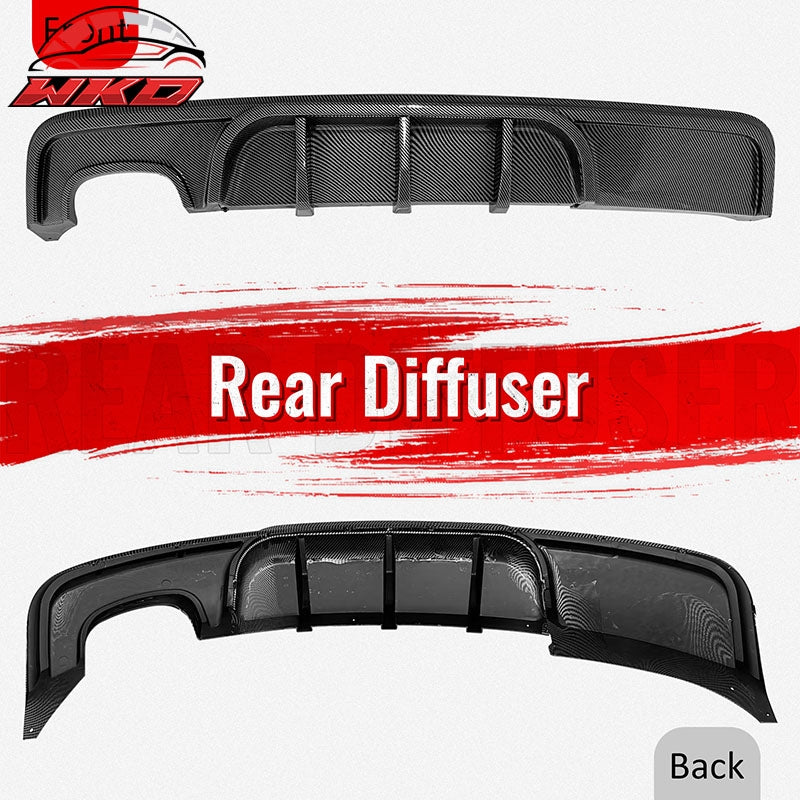 For 08-13 BMW 1-Series E82 E88 MP Style Rear Diffuser Lip ABS Carbon Fiber Print