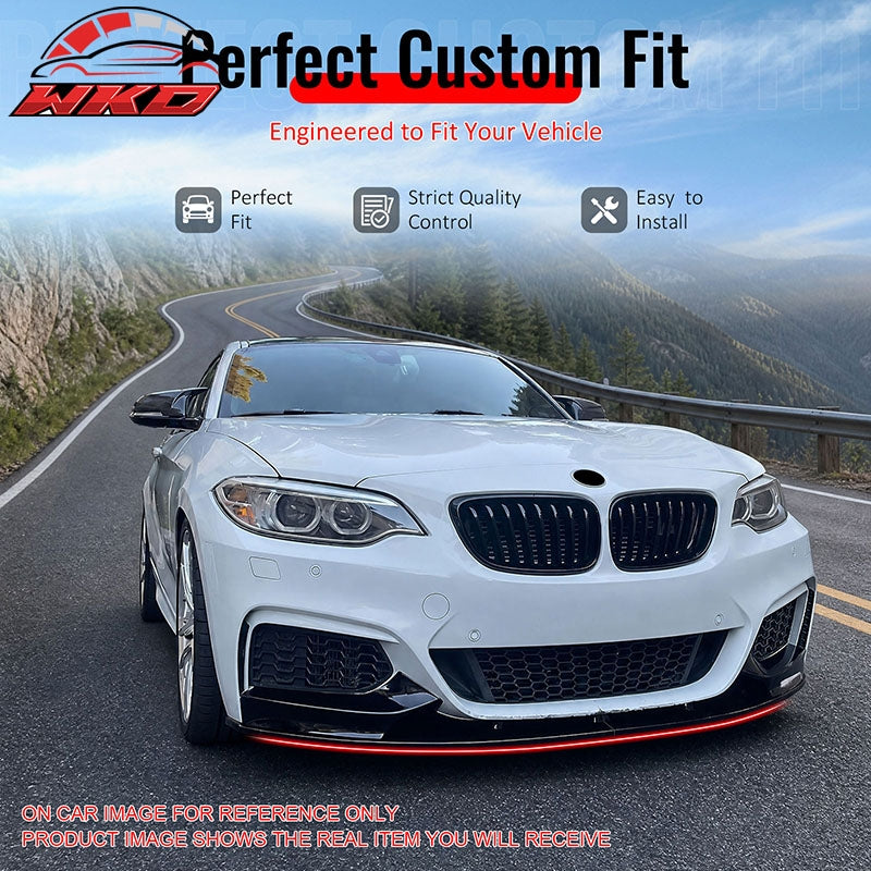 Wholesale For 14-21 BMW 2 Series F22 F23 M Sport MP Style Front Bumper Lip Gloss Black 2PC - Wikond Auto