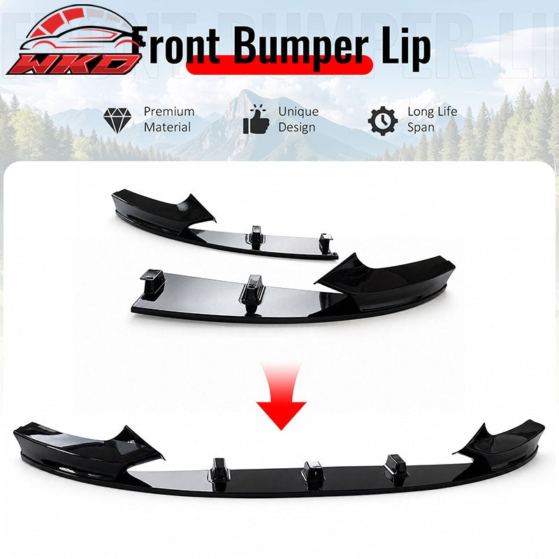 Wholesale For 14-21 BMW 2 Series F22 F23 M Sport MP Style Front Bumper Lip Gloss Black 2PC - Wikond Auto