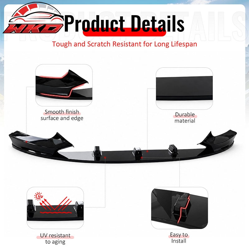 Wholesale For 14-21 BMW 2 Series F22 F23 M Sport MP Style Front Bumper Lip Gloss Black 2PC - Wikond Auto