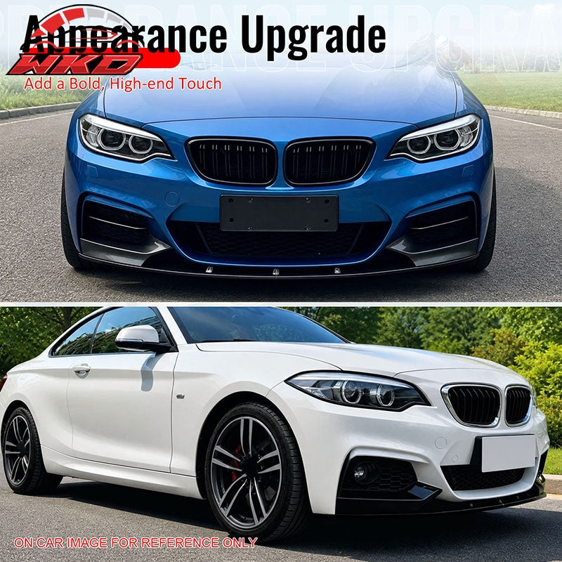 Wholesale For 14-21 BMW 2 Series F22 F23 M Sport MP Style Front Bumper Lip Gloss Black 2PC - Wikond Auto