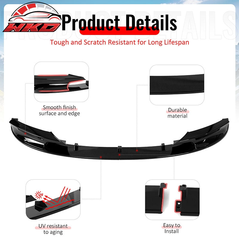 Wholesale For 12-18 BMW 3 Series F30 F31 M Sport MP Style Front Bumper Lip Gloss Black 2PC - Wikond Auto