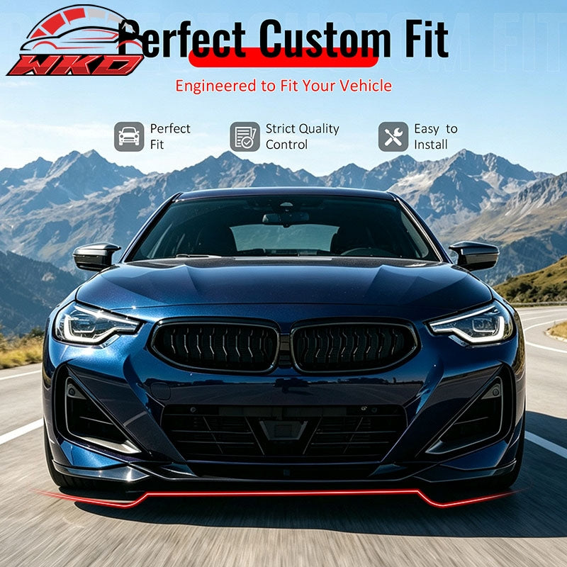 Wholesale 22-26 BMW 2-Series G42 FD Style Front Bumper Lip Splitter Gloss Black ABS - Wikond Auto