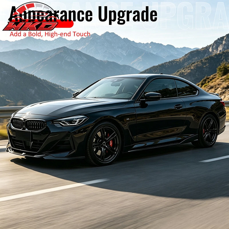 Wholesale 22-26 BMW 2-Series G42 FD Style Front Bumper Lip Splitter Gloss Black ABS - Wikond Auto
