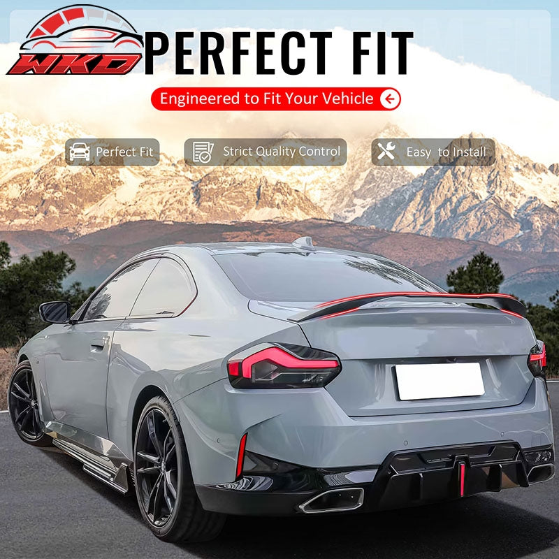 Wholesale 22-26 BMW 2-Series G42 G87 M2 IKON Trunk Spoiler Gloss Black Rear Wing ABS - Wikond Auto