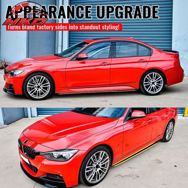 Wholesale 12-18 BMW 3 Series F30 F31 M Sport MP Style Side Skirts Gloss Black Pair - Wikond Auto