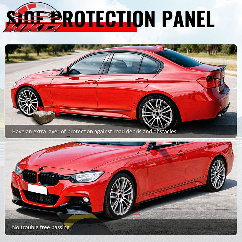 Wholesale 12-18 BMW 3 Series F30 F31 M Sport MP Style Side Skirts Gloss Black Pair - Wikond Auto