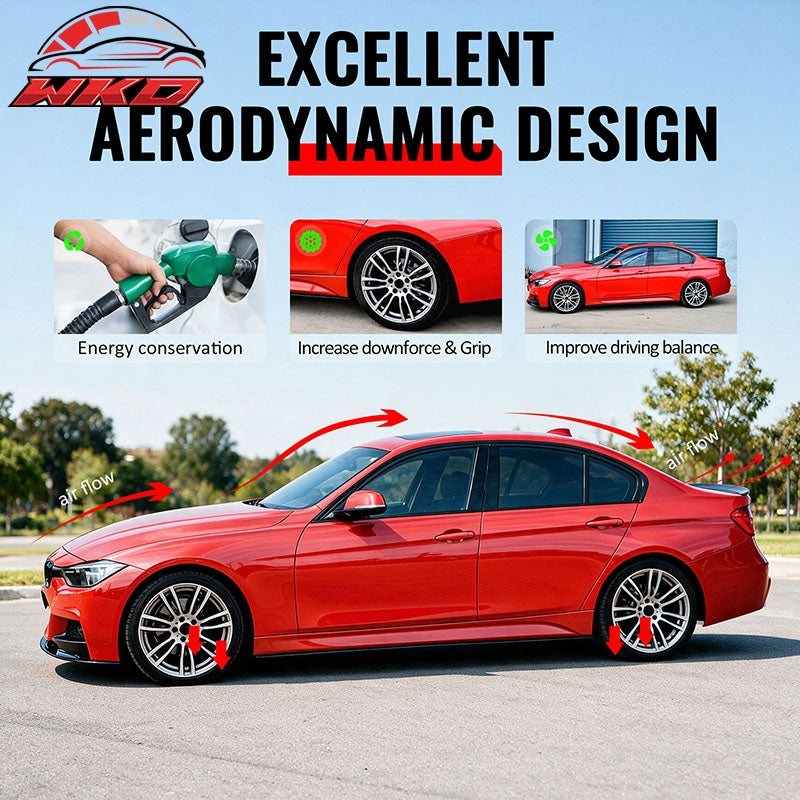 Wholesale 12-18 BMW 3 Series F30 F31 M Sport MP Style Side Skirts Gloss Black Pair - Wikond Auto