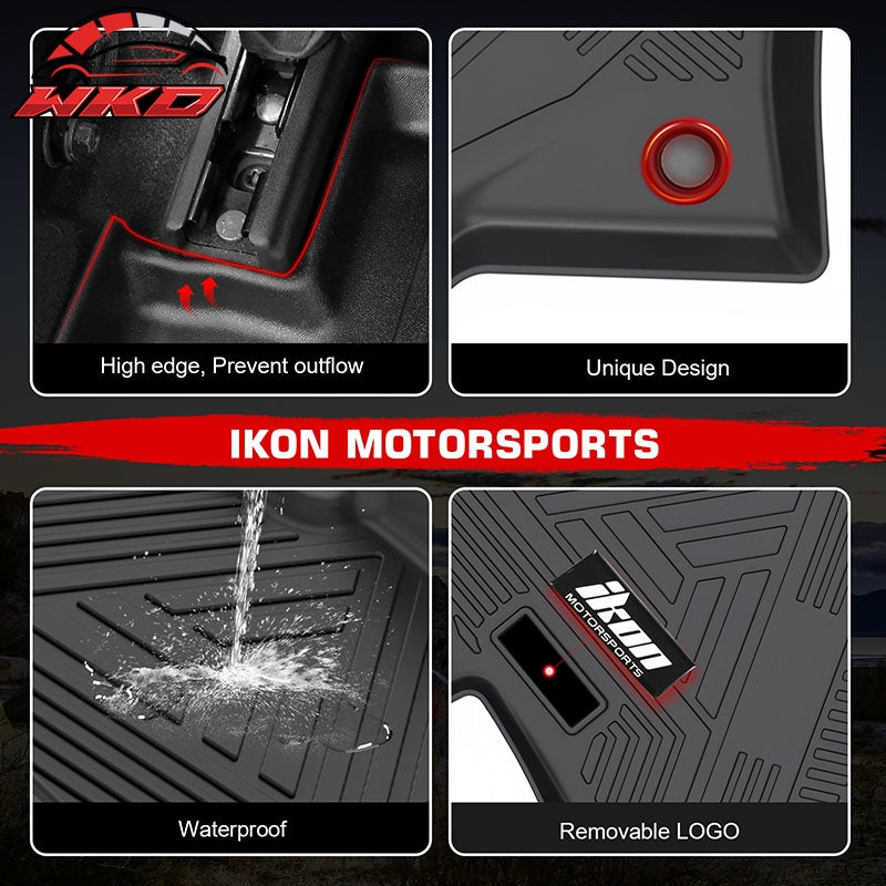 Fits 12-18 BMW 3-Series Sedan F30 AWD All Weather 3D IKON Floor Mats Carpets TPE
