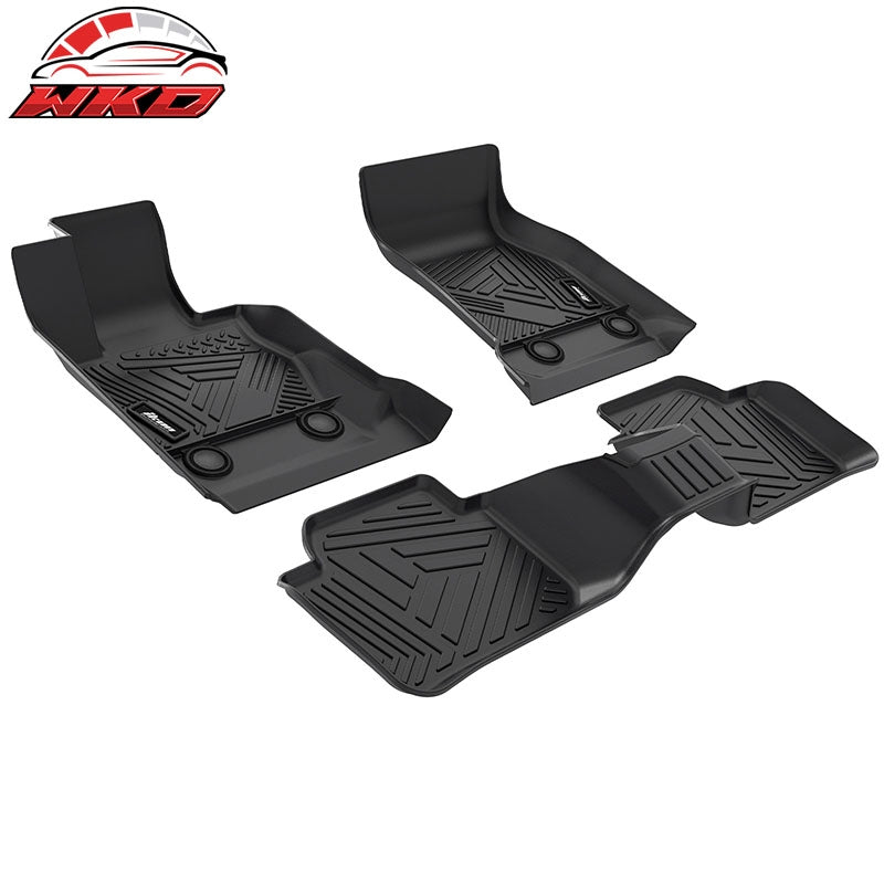 Fits 12-18 BMW 3-Series Sedan F30 AWD All Weather 3D IKON Floor Mats Carpets TPE