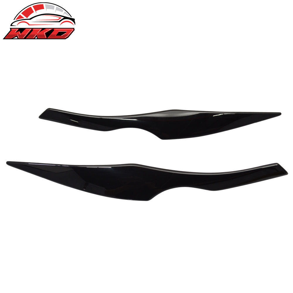 Fits 06-11 BMW E90 3-Series Sedan Headlight Eyebrows Eyelid Painted #668 Black