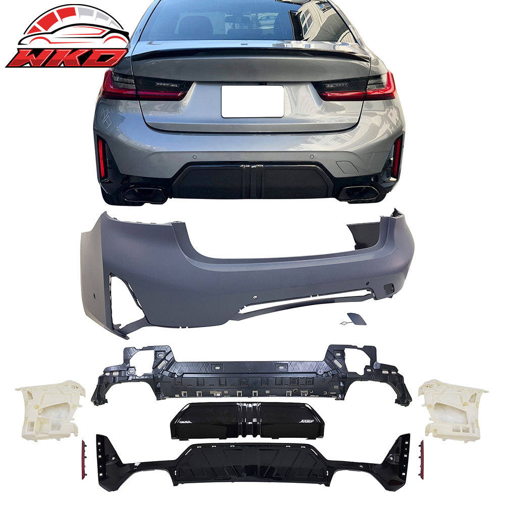 Fits 23-26 BMW G20 3-Series LCI M340i MP Style Rear Bumper w/ Park Sensor Hole