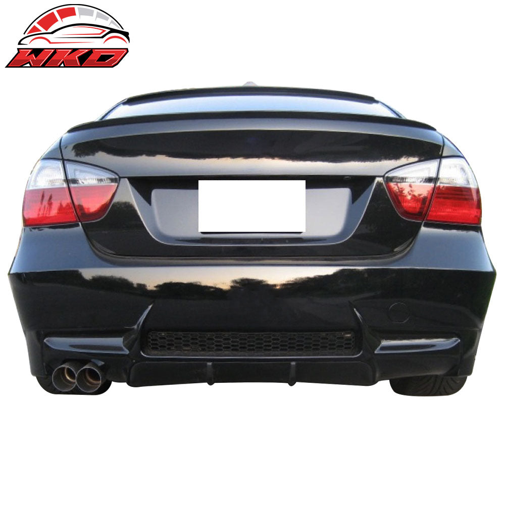 Fits 06-11 E90 3-Series M3 Style PP Rear Bumper Cover Diffuser Single Outlet