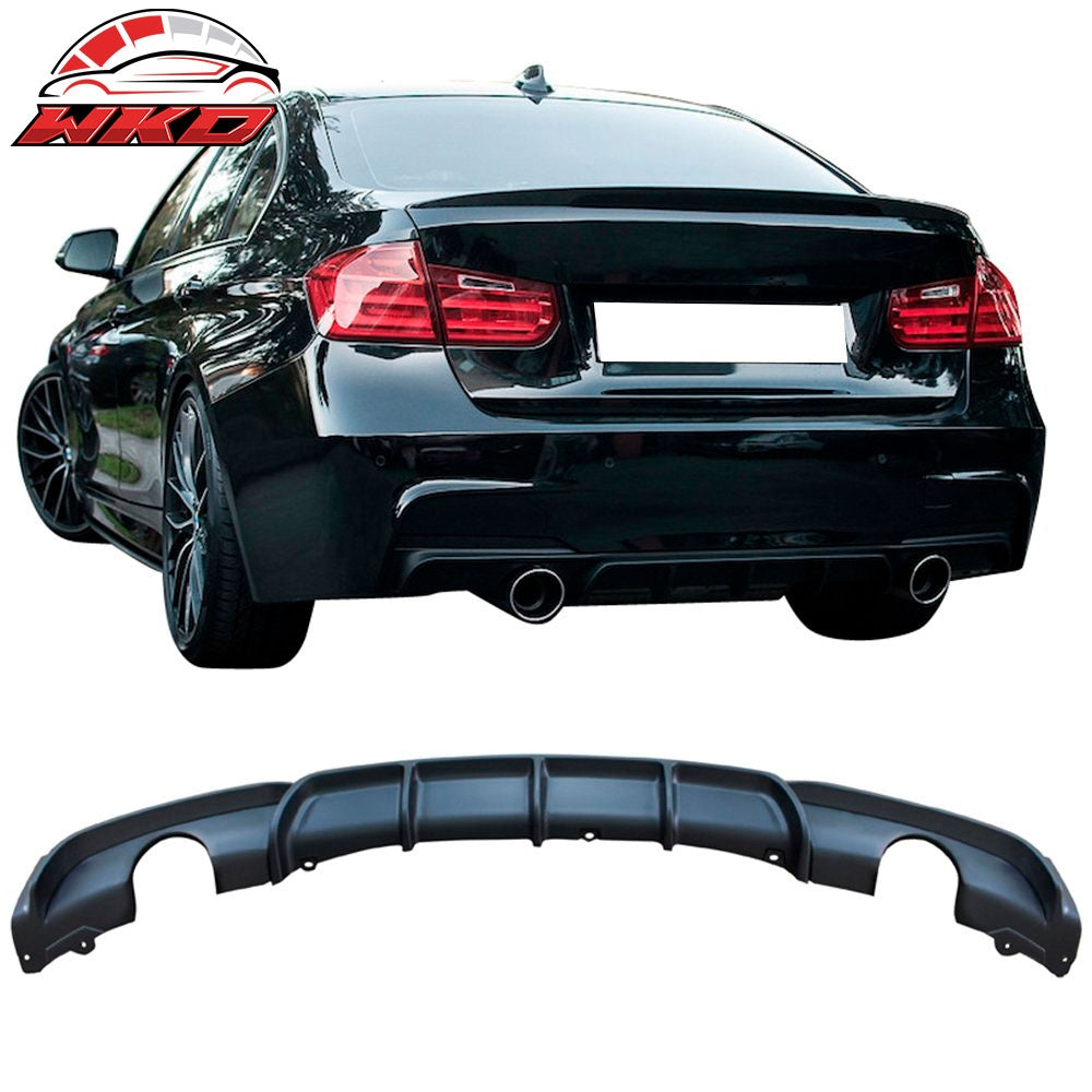 Wholesale 12-18 BMW F30 3 Series M Sport Rear Bumper Diffuser Single Muffler Dual Out