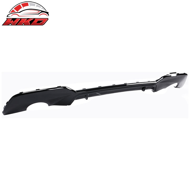 Fits 19-22 BMW 330i M Sport Dual Single Exhaust Rear Lip Diffuser Gloss Black PP