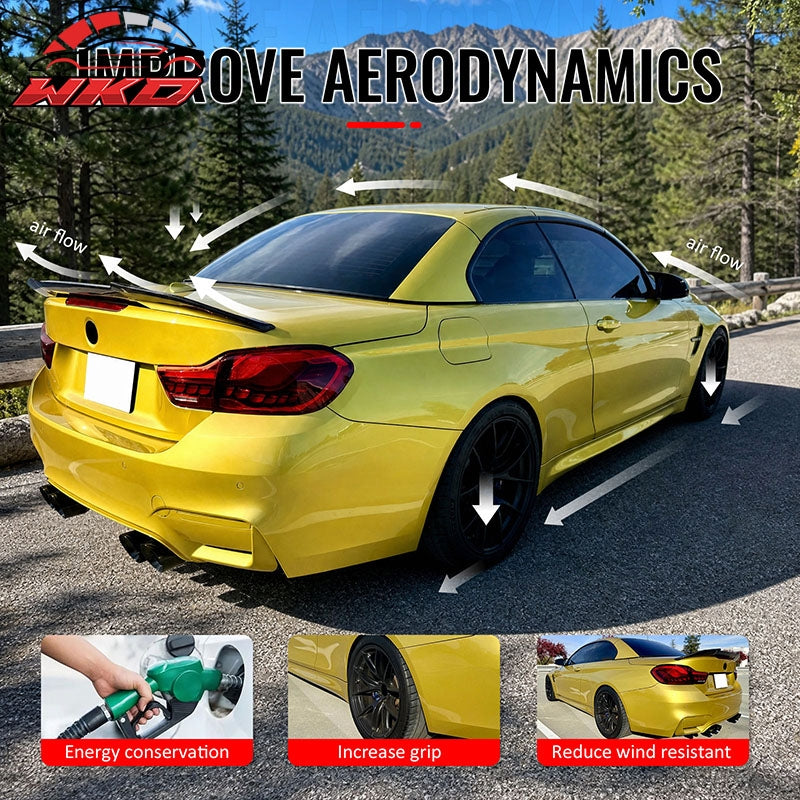 Wholesale 2014-2020 BMW 4-Series F83 M4 Convertible PSM Trunk Spoiler Gloss Black ABS - Wikond Auto