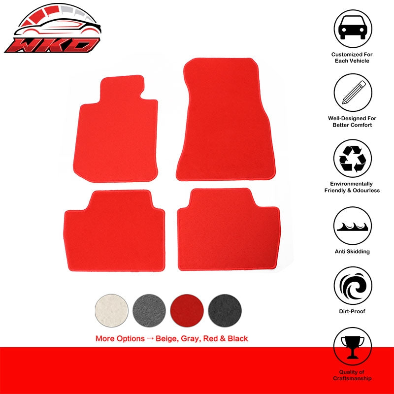21-27 G22 4 Series Nylon Front Rear Carpet Set Floor Mats Liner Red FOR: (BMW)