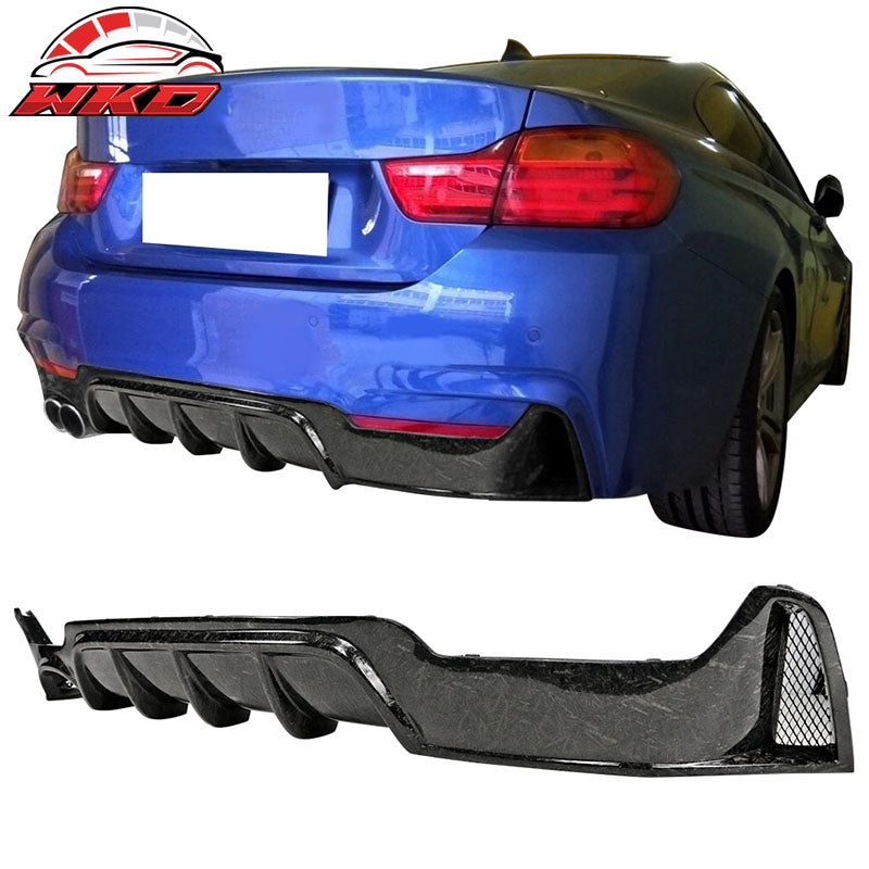 Fit 14-20 BMW 4 Series 428i 430i P Style Rear Diffuser Forged Matte Carbon Fiber