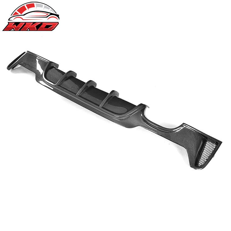Fit 14-20 BMW 4 Series Performance Style Rear Bumper Diffuser Matte Carbon Fiber