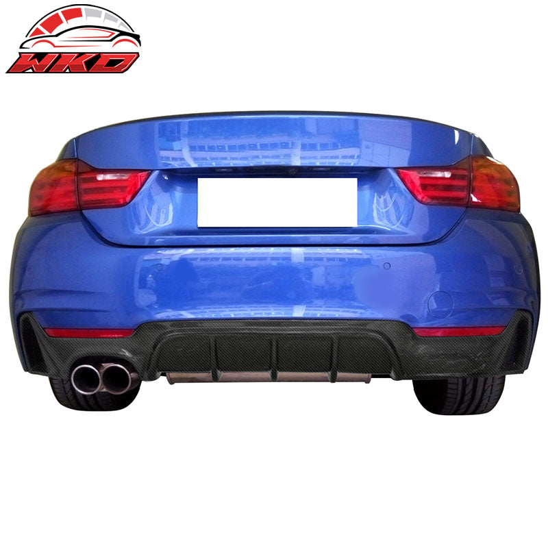 Fit 14-20 BMW 4 Series Performance Style Rear Bumper Diffuser Matte Carbon Fiber