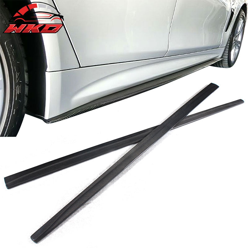 Fits 14-20 BMW 4-Series F32 F33 F36 MP Style 2PCS Side Skirts Matte Carbon Fiber