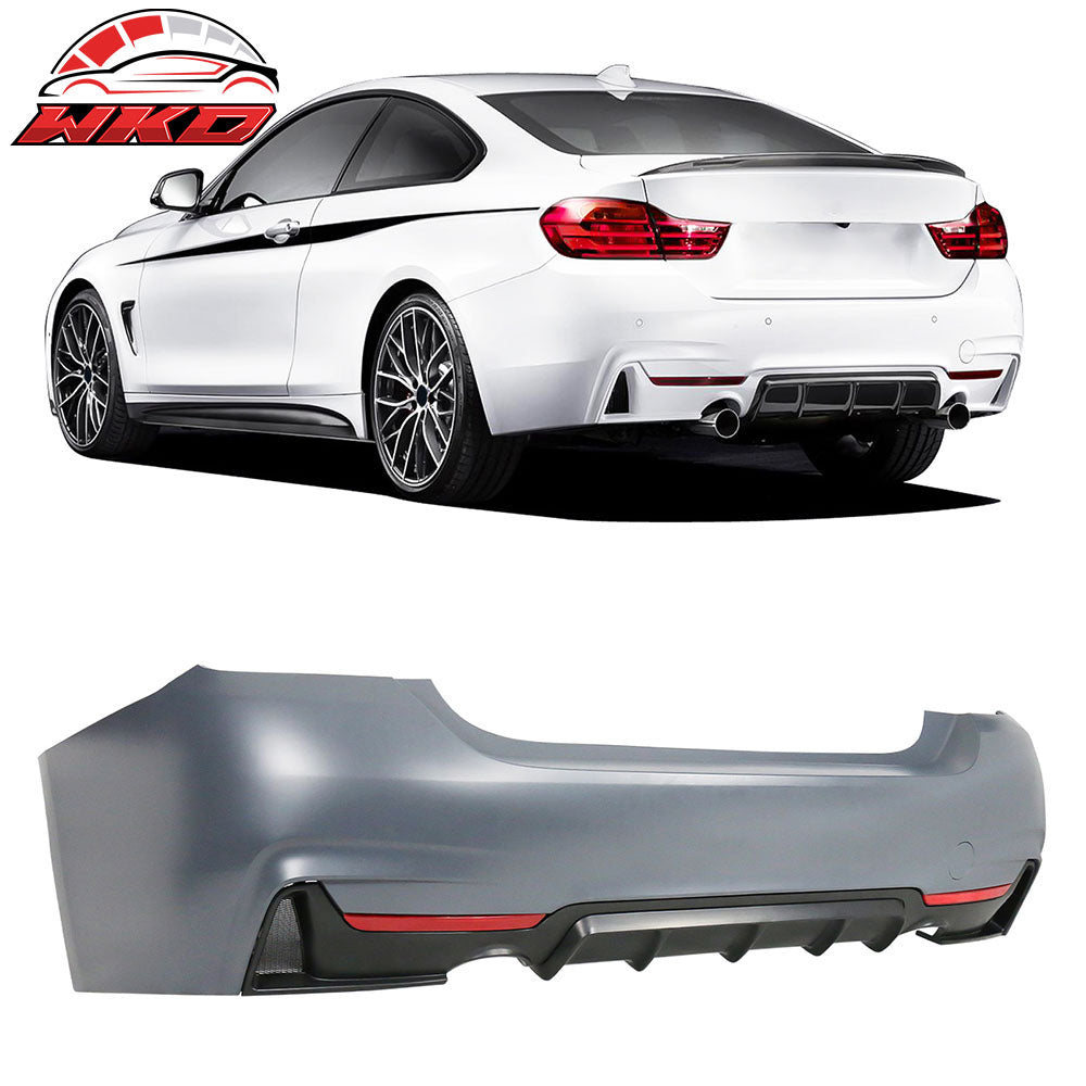 Fits 14-20 BMW F32 435i M-P Style Rear Bumper Cover Twin Dual Outlet - PP