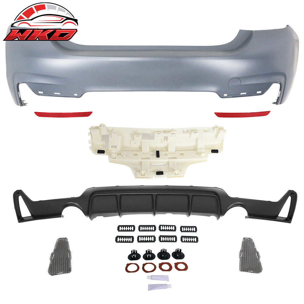 Fits 14-20 BMW F32 435i M-P Style Rear Bumper Cover Twin Dual Outlet - PP