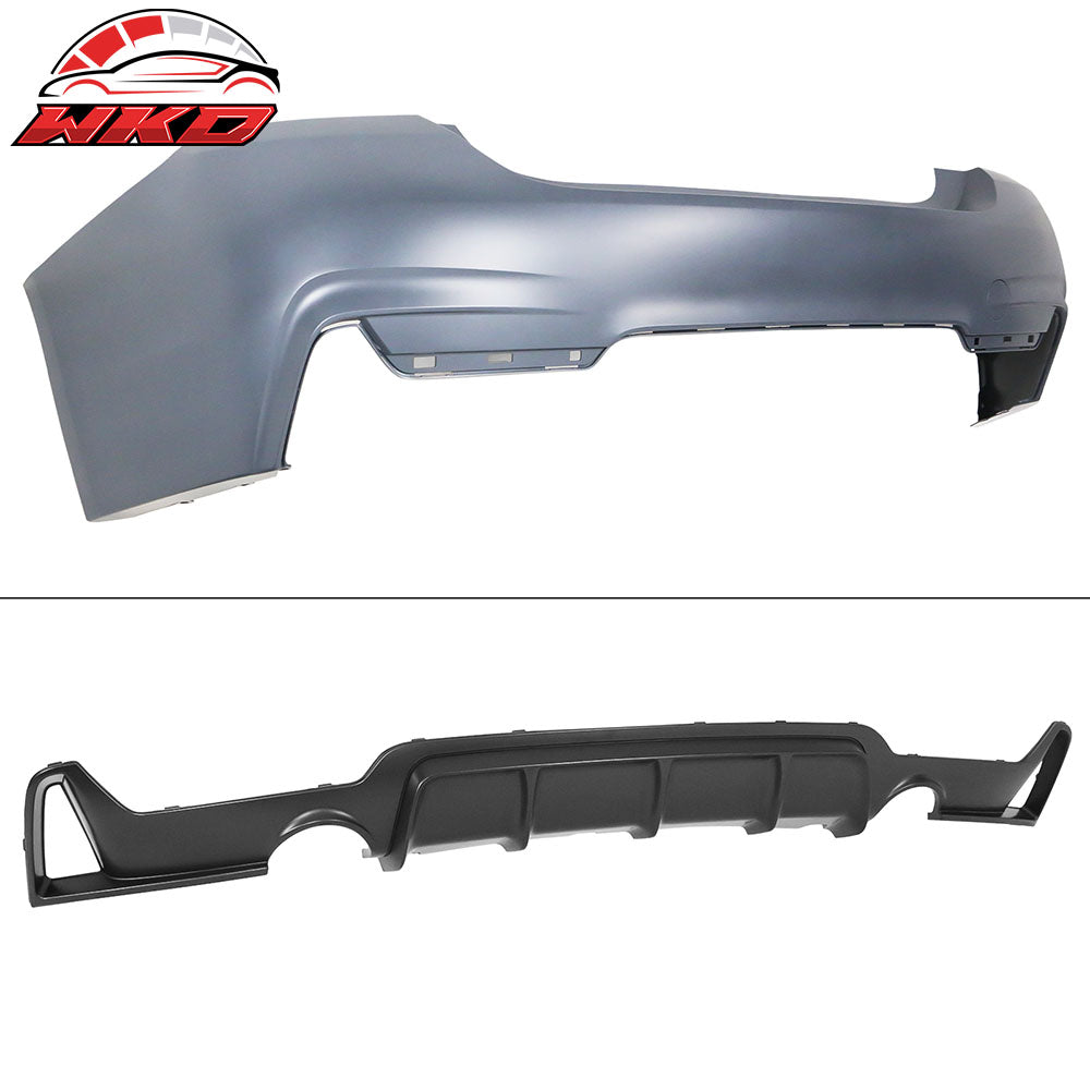 Fits 14-20 BMW F32 435i M-P Style Rear Bumper Cover Twin Dual Outlet - PP