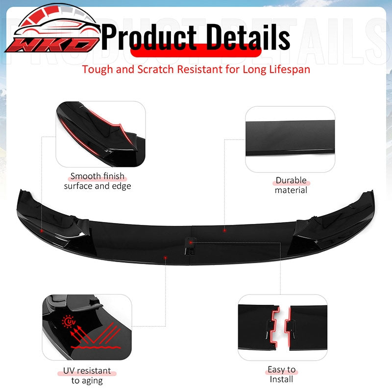 Wholesale 11-16 BMW 5 Series F10 M Sport Mtech MP Style Front Bumper Lip Gloss Black - Wikond Auto