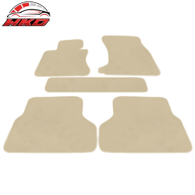 04-09 E60 5-Series 525i 528i Floor Mats Liner Nylon Beige Carpet 5PC FOR: (BMW)