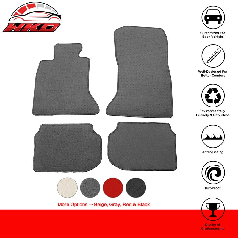 11-16 F10 5-Series 4PCS Floor Mats Liner Front Rear Nylon Grey Carpet FOR: (BMW)