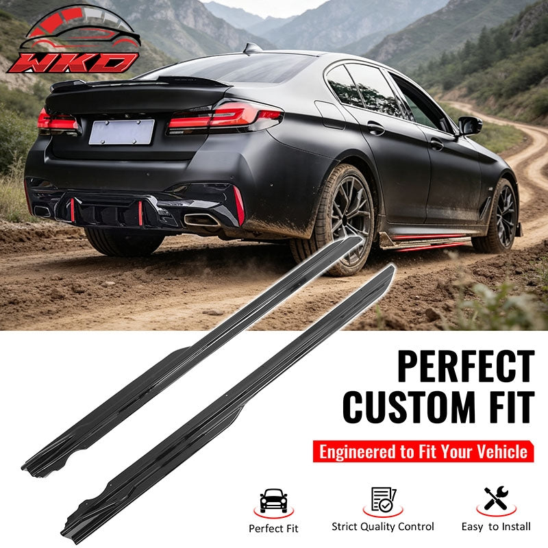 Wholesale 17-23 BMW 5 Series G30 F90 M5 IKON Style Side Skirts Panel Gloss Black ABS - Wikond Auto