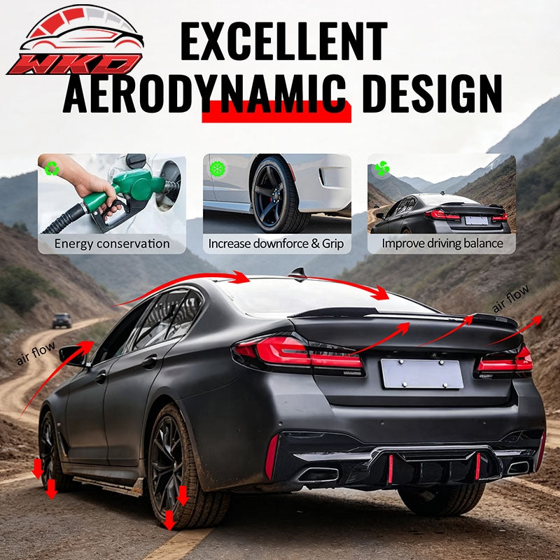 Wholesale 17-23 BMW 5 Series G30 F90 M5 IKON Style Side Skirts Panel Gloss Black ABS - Wikond Auto