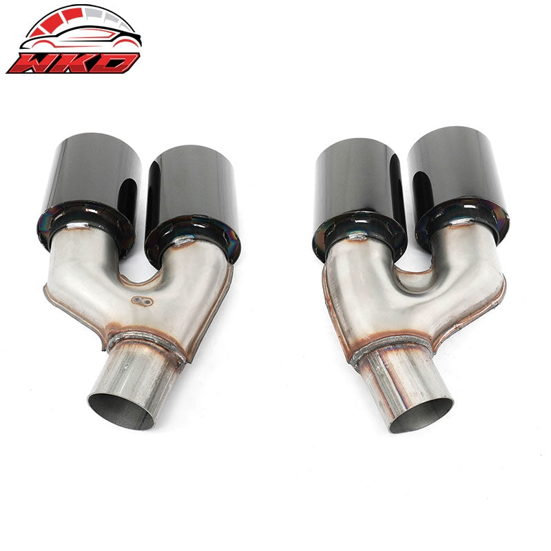 Fits 21-23 BMW 5 Series G30 LCI M5 Style Stainless Steel Quad Exhaust Tips Black