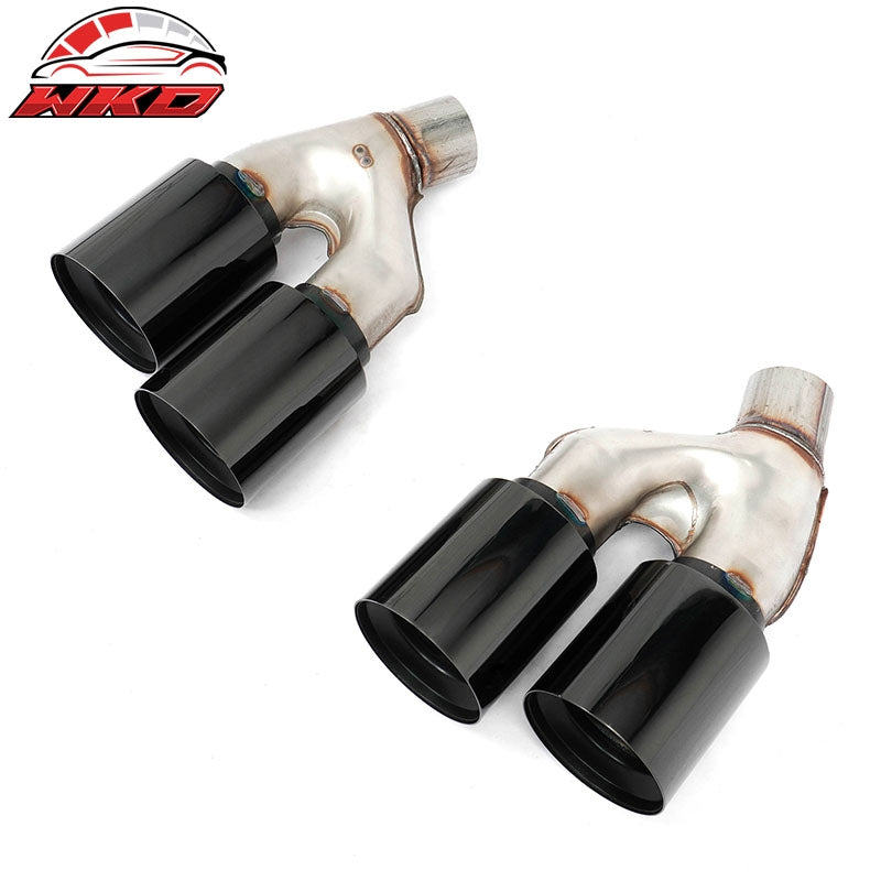 Fits 21-23 BMW 5 Series G30 LCI M5 Style Stainless Steel Quad Exhaust Tips Black