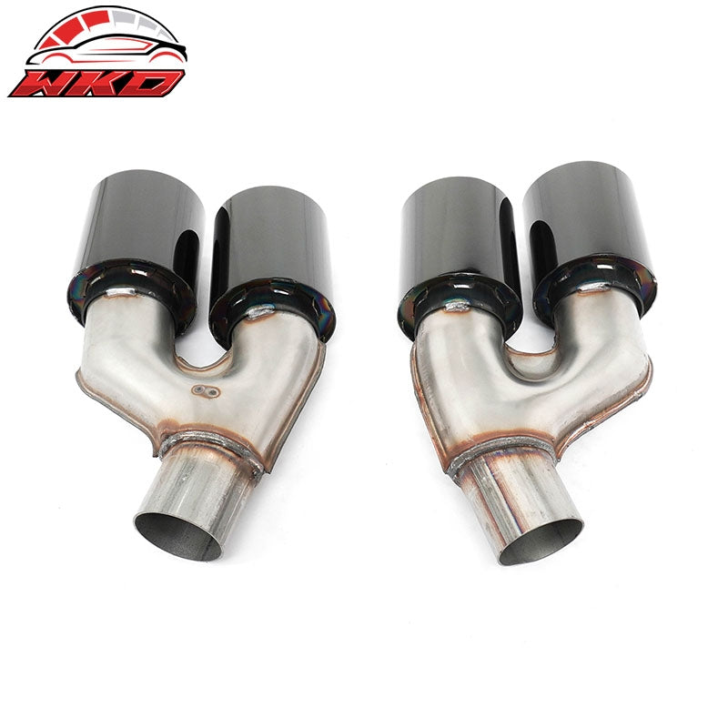 Fits 21-23 BMW 5 Series G30 LCI M5 Style Stainless Steel Quad Exhaust Tips Black