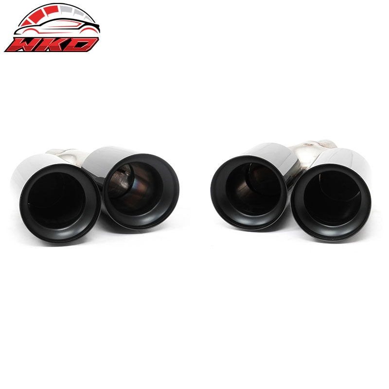 Fits 21-23 BMW 5 Series G30 LCI M5 Style Stainless Steel Quad Exhaust Tips Black