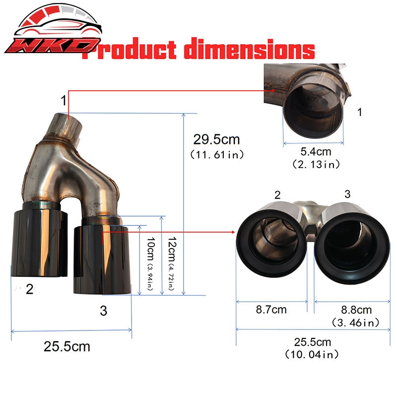 Fits 21-23 BMW 5 Series G30 LCI M5 Style Stainless Steel Quad Exhaust Tips Black