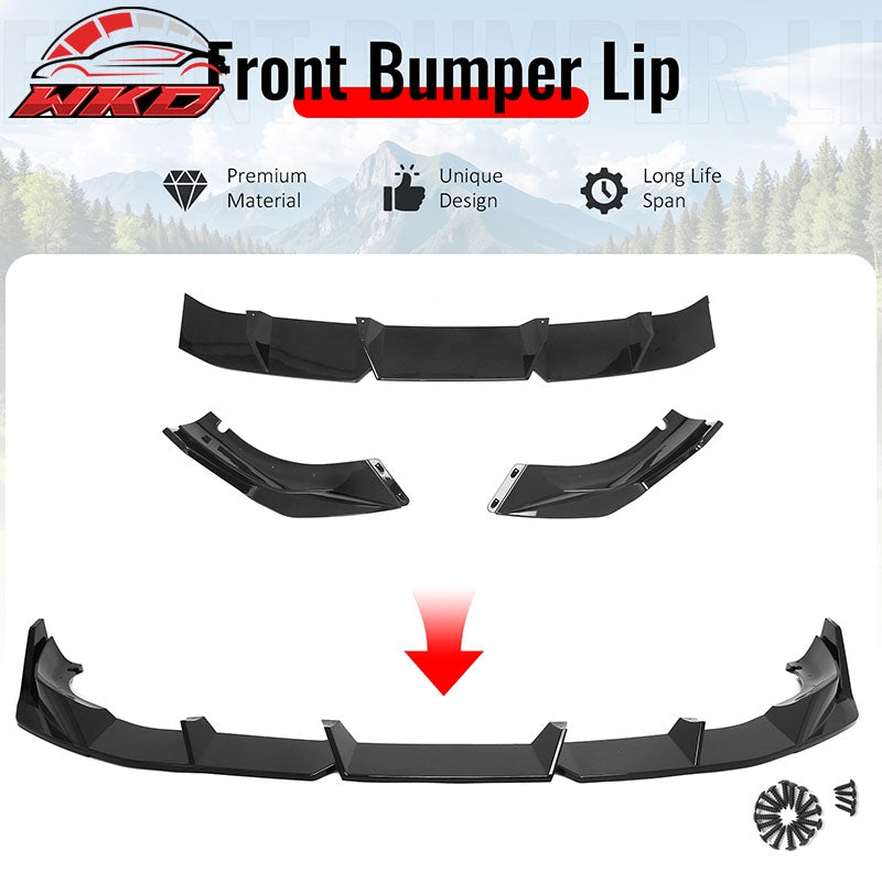 Wholesale 21-23 BMW 5 Series G30 M Sport IKON Style 3PCS Front Bumper Lip Gloss Black - Wikond Auto